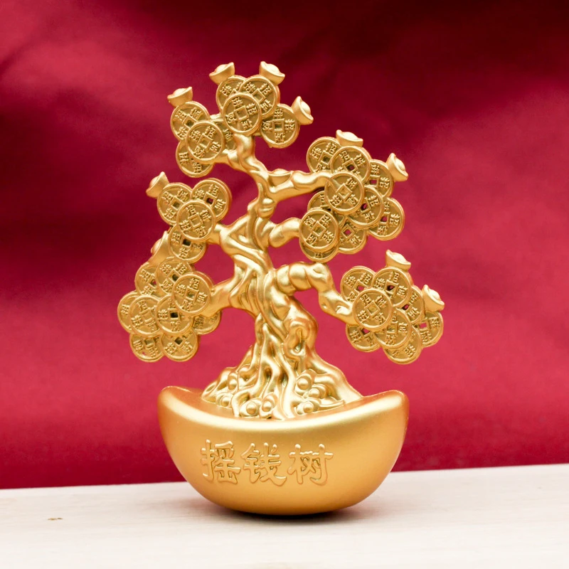 Golden Ingot Money Tree Ornament for Attracting Wealth and Fortune
