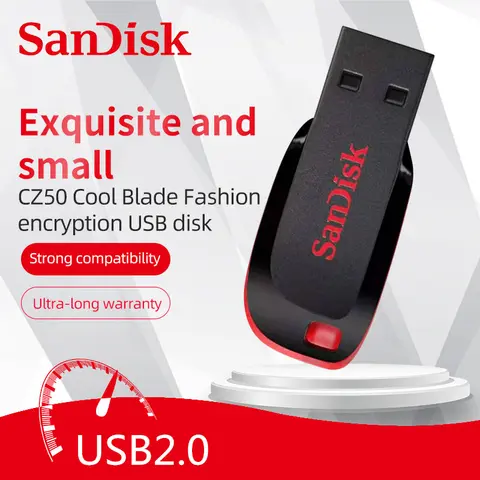 Sandisk Original Pendrive USB2.0 플래시 드라이브 16GB 32GB 64GB 128GB Usb 메모리 플래시 메모리 Z50 미니 usb 키 펜 드라이브 USB 스틱