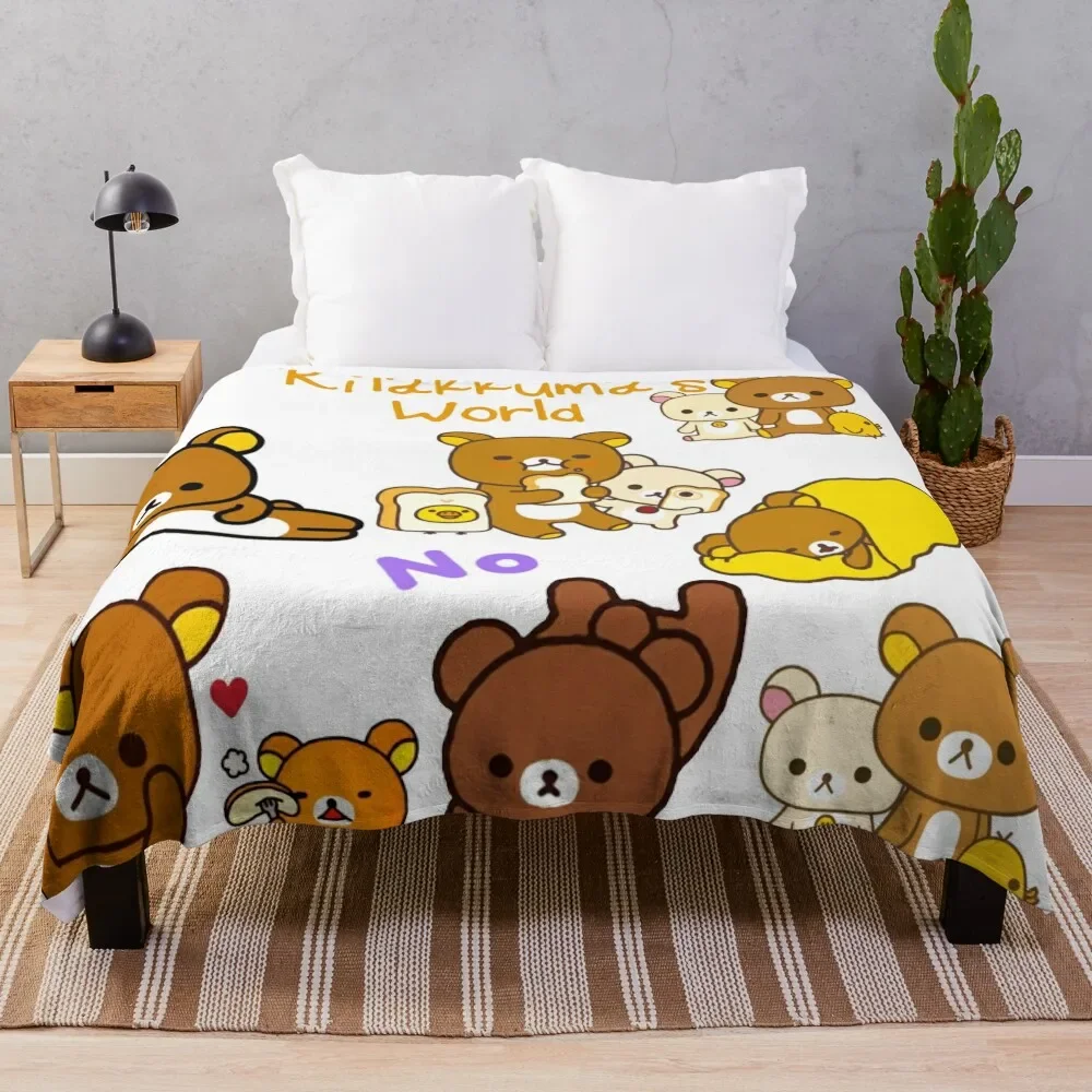 

Rilakkumas's World - Kwaiii Throw Blanket Multi Purpose Soft Warm Blanket for Home Travel