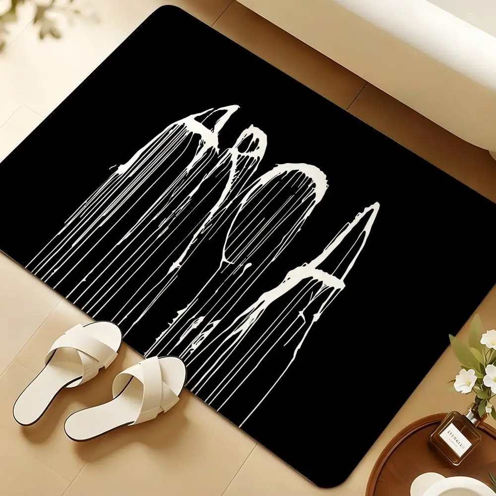 Experimental Electronic Arca Floor Mat Soft Flannel Rug Non-Slip Absorbent Mat for Bathroom Bedroom Home Decor