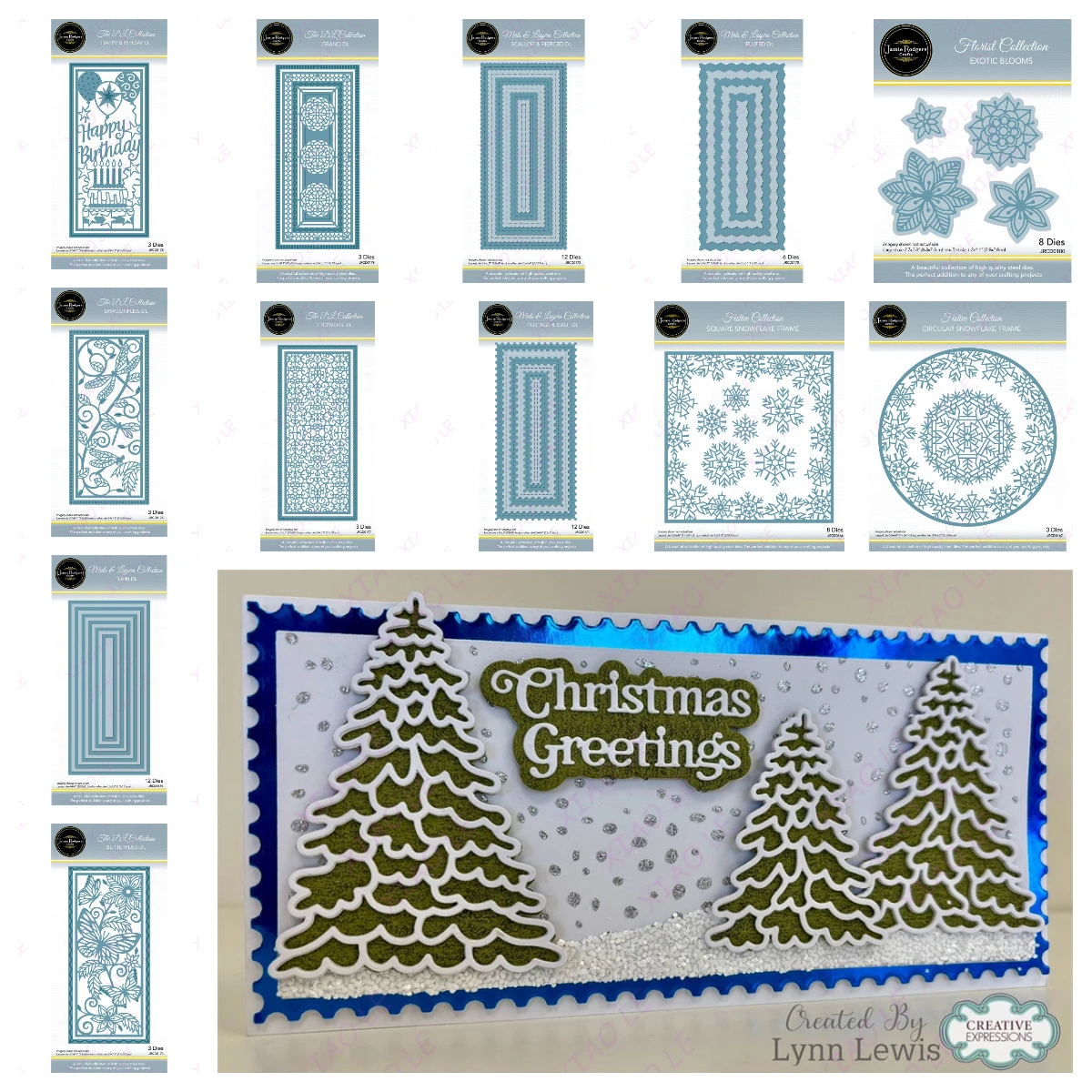 Christmas Greeting Scallop & Pierced Metal Cutting Dies For DIY Craft Making Decoration Greeting Stencil Paper Card Scrapbooking