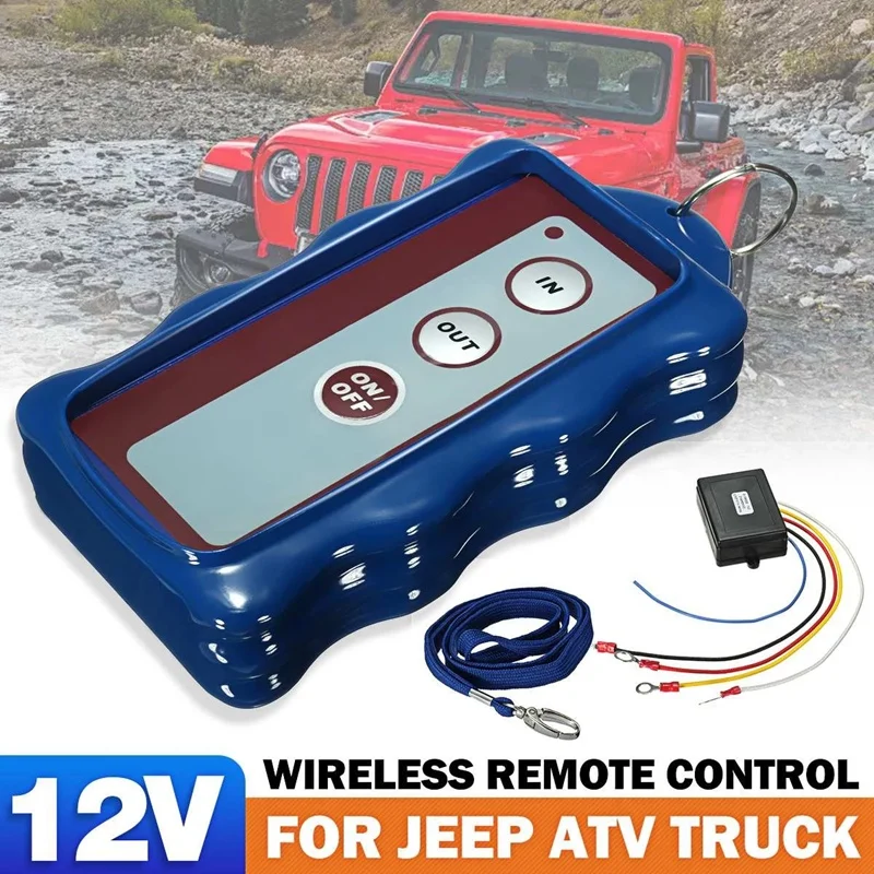 12V 433Mhz 50Ft Winch Wireless Remote Control Switch Kit Universal For Jeep Truck ATV SUV Vehicle Trailer