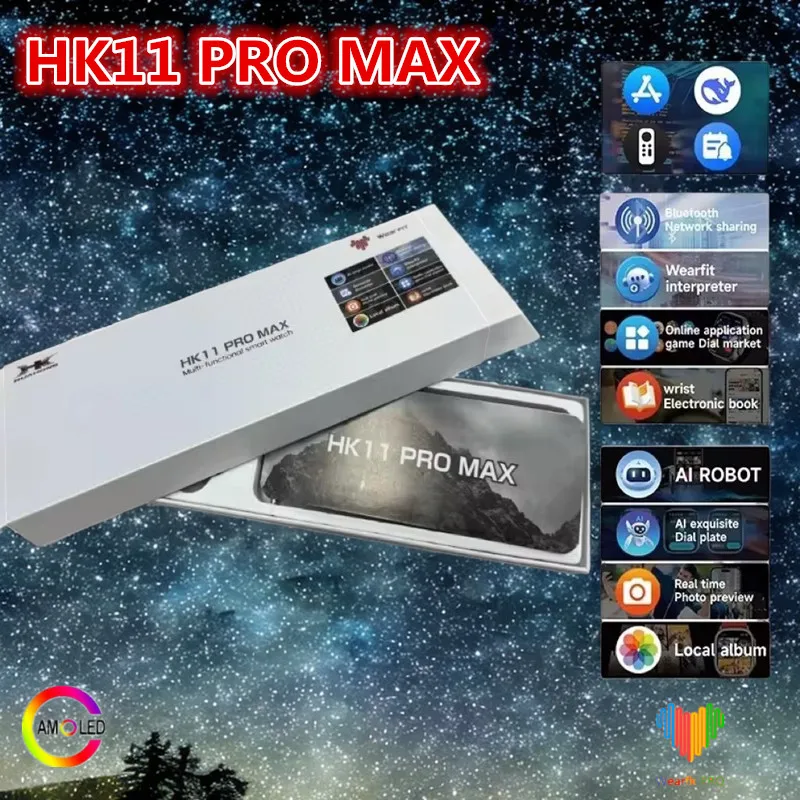 �y�Z�[�����z2025�N�ŐV�I���W�i��HK11 Pro Max�X�}�[�g�E�H�b�`AI���{�b�g�l�b�g���[�N���LAMOLED NFC�R���p�XGPS 3D���j���[ChatGPT�E�H�b�`�iiOS/Android�Ή��j