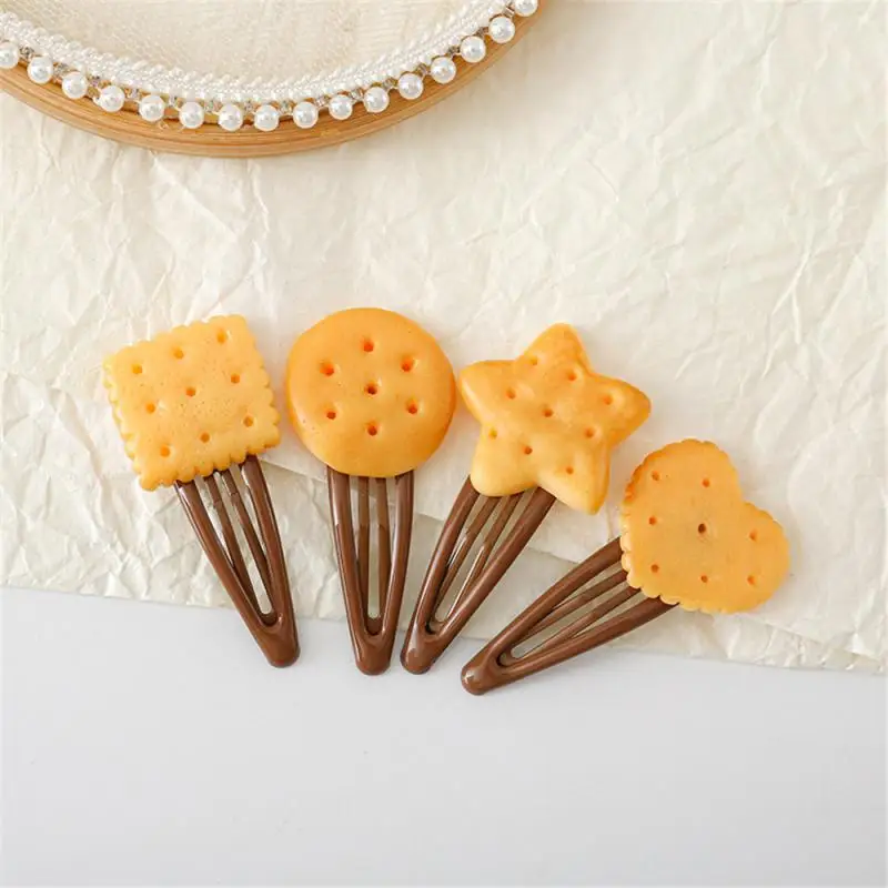 Simulation Fun Biscuit BB Clip Star Hairpin Cute Student Headdress Hair Accessories Female Sweet Bangs Broken Hairpin Hair Clips