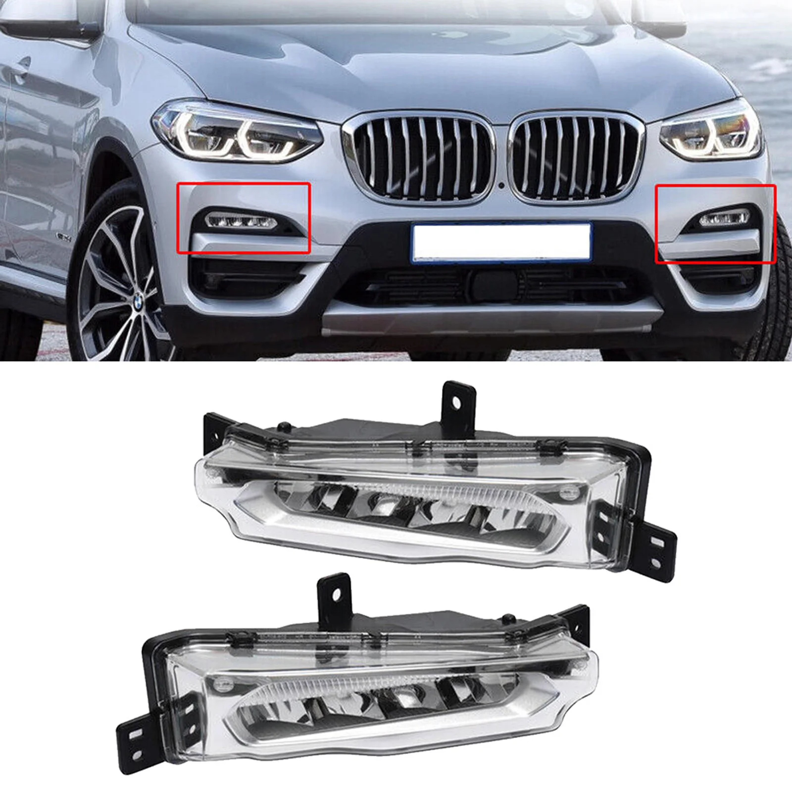 

1 пара противотуманных фар для BMW X3 X4 G01 G02, левая + правая передняя противотуманная фара, новинка 2019–2022 гг.