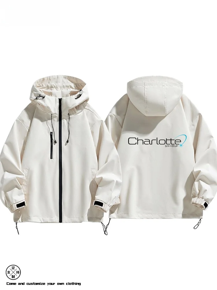 Charlotte Collaborative Edition Windjacke Jaet Oberbekleidung Reißverschluss Dekoration Polyester Jugend Faion Outdoor Frühling Herbst
