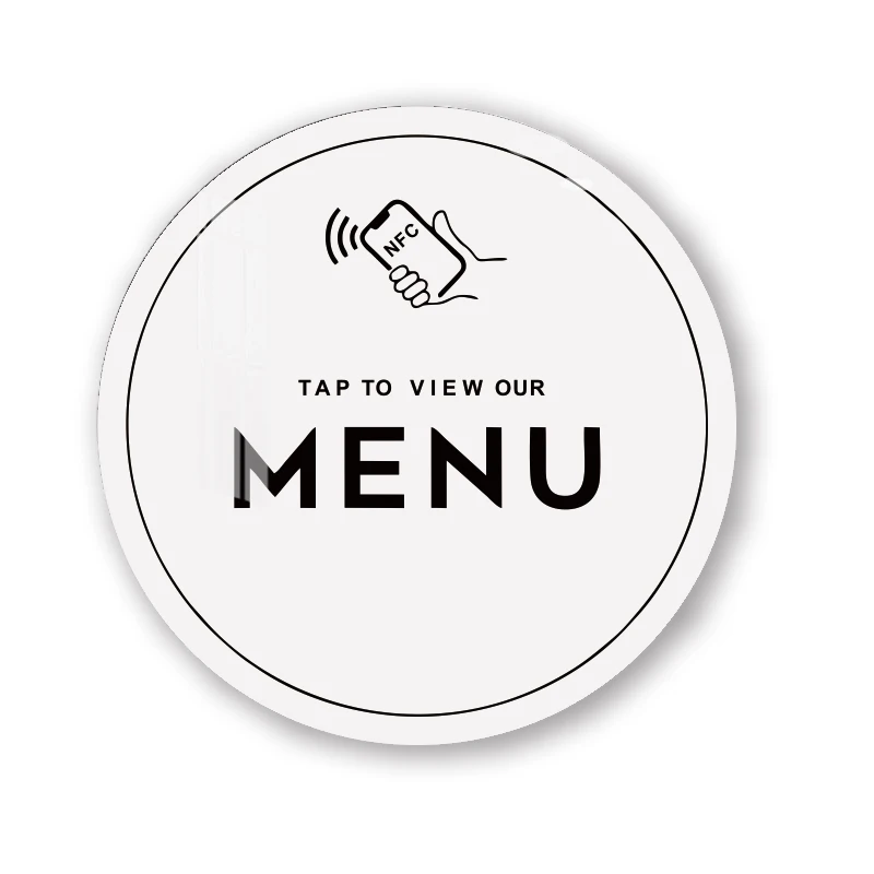 Imagem -04 - Impressão Personalizada 20 Peças Menu Placa Nfc Placa Nfc Material Acrílico Efeito Espelho Ligação Rápida para Menu