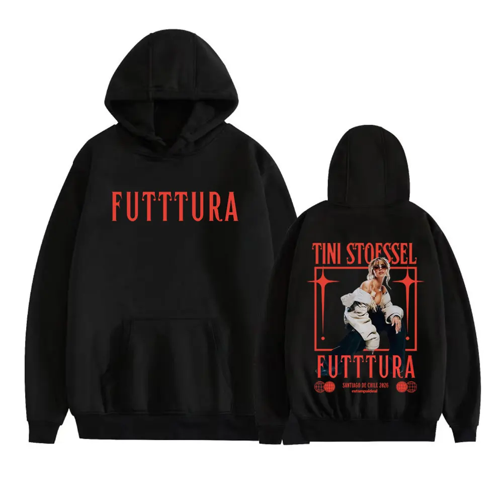 

Худи Tini Stoessel Futtura Santiago De Chile 2026 Tour для мужчин и женщин: модные, эстетичные, повседневные, комфортные толстовки-пуловеры