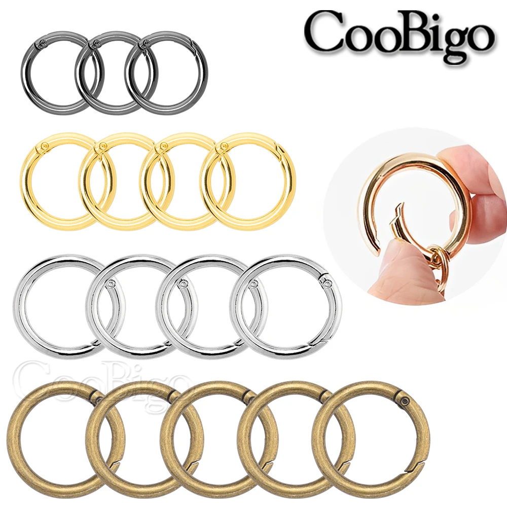 Metal Spring Gate O Ring Round Carabiner Bag Handbag Strap Chain Buckle Keyring Luggage Dog Tag Snap Hook Clip Paracord Keychain