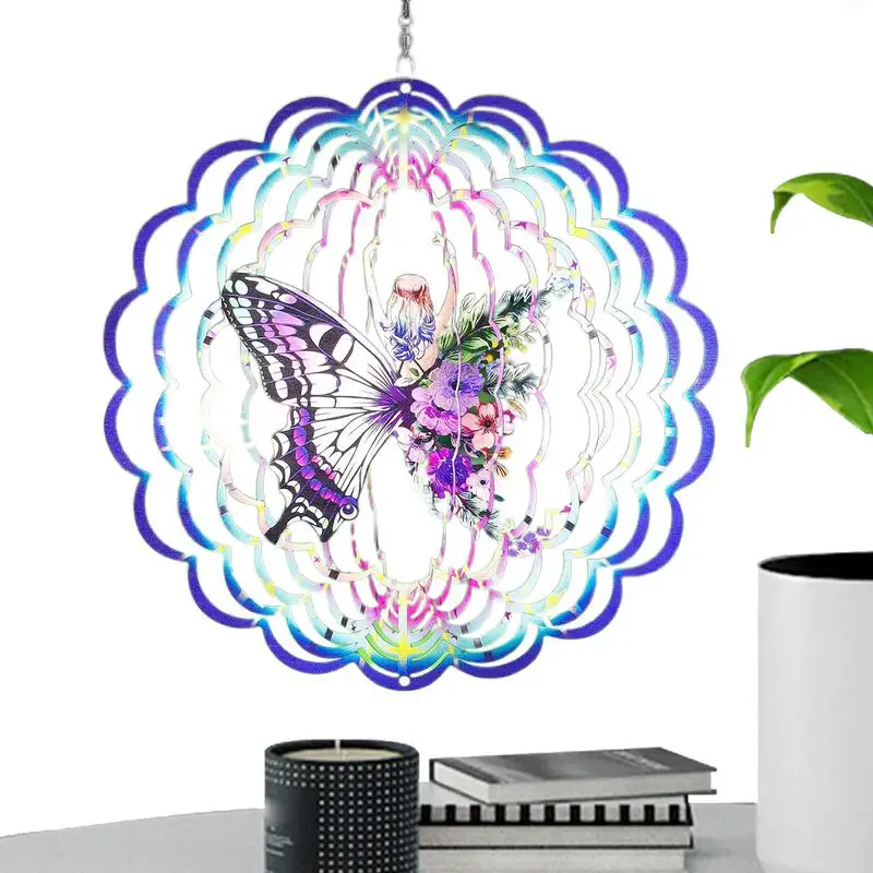 

Butterfly Fairy 3D Rotating Windmill Fairy Windmill Ornaments Wind Sculptures Crafts Ornaments For Yard Garden Window Home