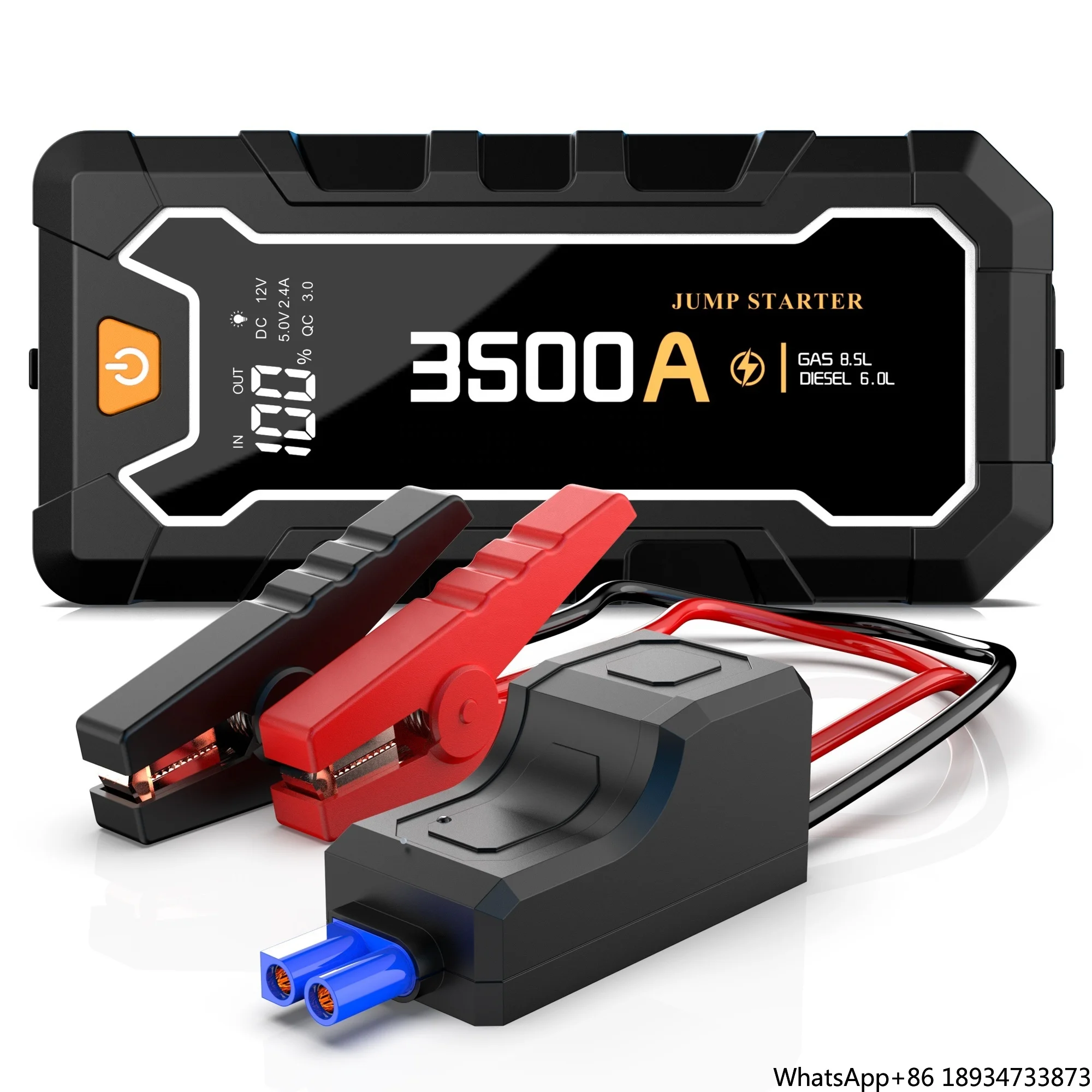 Kaichen 3500A 12v 24v Jump Starter Lithium Battery Car With Led Flashlight