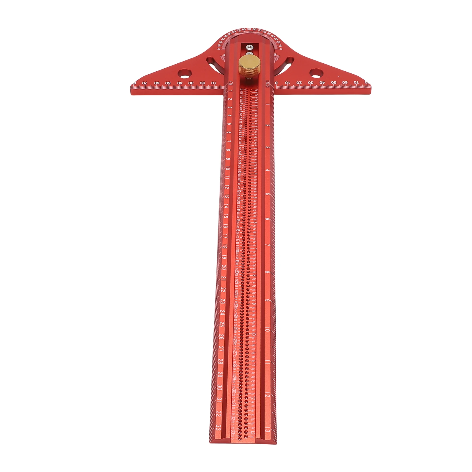 Liniał T z aluminium o długości 13 cali, narzędzie do trasowania i pomiaru drewna typu T ze skalą kątową, narzędzie do znakowania linii w obróbce drewna.