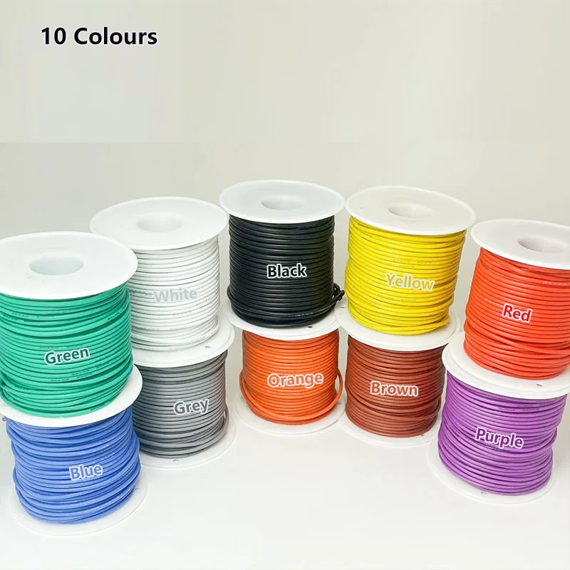 14AWG 16AWG 18AWG 20/22/24/26/28/30AWG silicone-insulated wire; soft and flexible tinned copper wire on a spool, heat-resistant