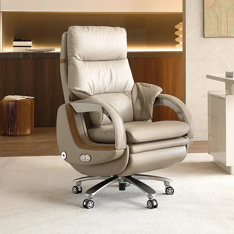 

Electric boss chair Comfortable cowhide office chair Computer, office seat, sedentary and not tired can lie down