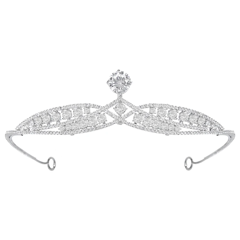 YYSuniee Creative Personality Wedding Bridal Crown Fashion Hollow Design Zirconium Silver-Plated Women's Tiara Hair Accessories