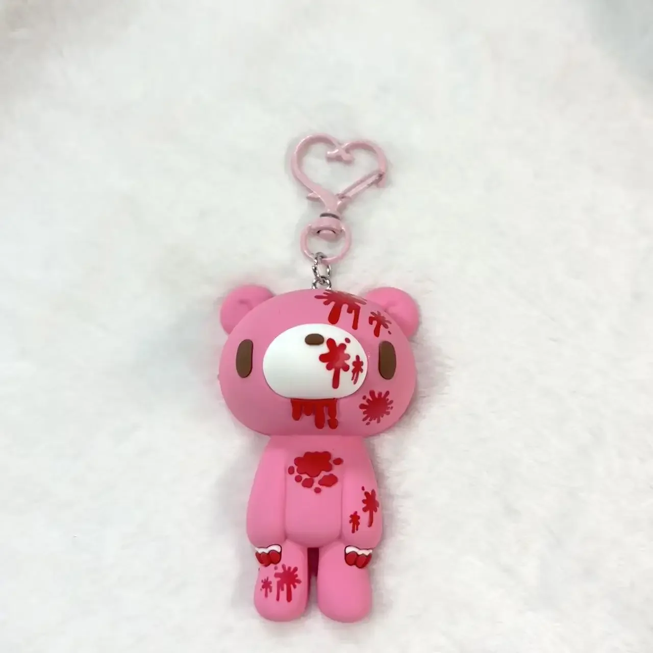 

Edgy Pink Bloody Bear Keychain - Cute yet dark, with a heart - shaped clasp. Perfect for adding a bold touch to keys or bags.