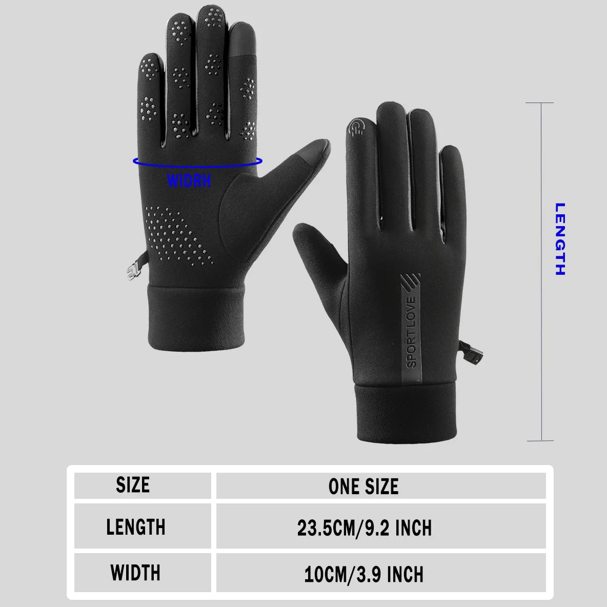 Winter Gloves Touch Screen Water Resistant Windproof Thermal for Running Cycling Driving Hiking for Men Women