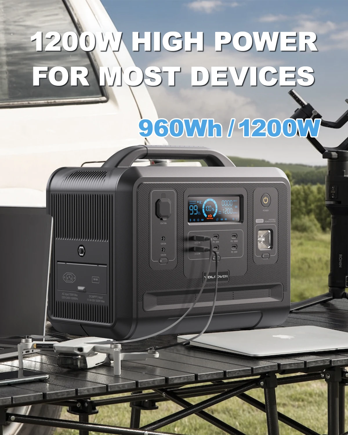 VDL PS0800 800W centrale elettrica portatile 510Wh generatore solare esterno batteria al litio Mobile per CPAP, viaggio su strada campeggio RV