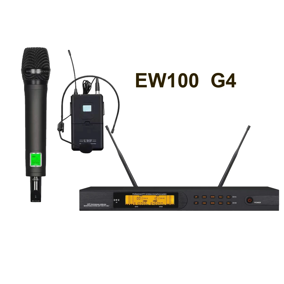 

High-End EW100 G4 UHF E865 Wireless Microphone Handheld Headset Stage Live Travelling Performances Digital System 200 Channel