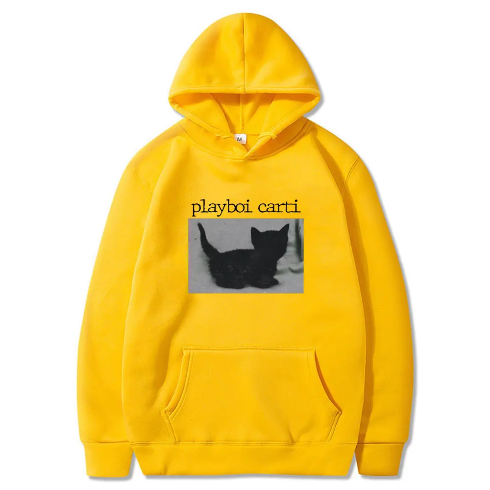 Playboi carti Irdatlan Menő Komló kapucnis aranyos Cica nyomtatás hoodies harajuku Pamut sportpulóver Szabályos mens tops minőségű férfiak Ingó- streetwear