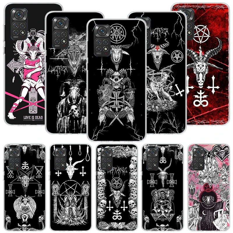 Pentagram 666 Demonic Satanic Phone Case For Xiaomi Redmi Note 13 12S 12 11S 11E 11 Pro Plus 11T 10S 10 9S 9 + 8T 8 7 Art Patter