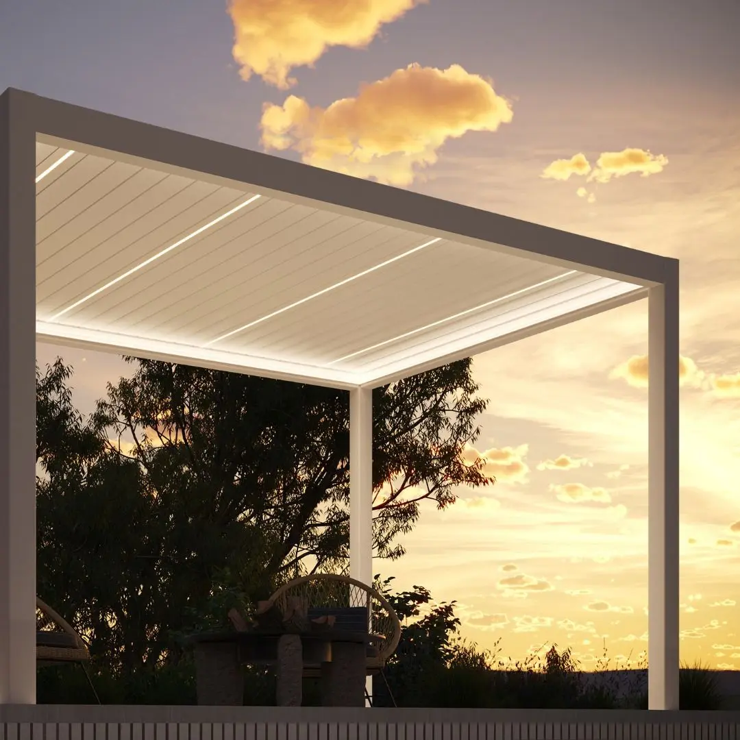 

Waterproof Aluminium Outdoor Gazebos with Remote Control Electric Features Louvered Pergola for Garden and Patio Roof System