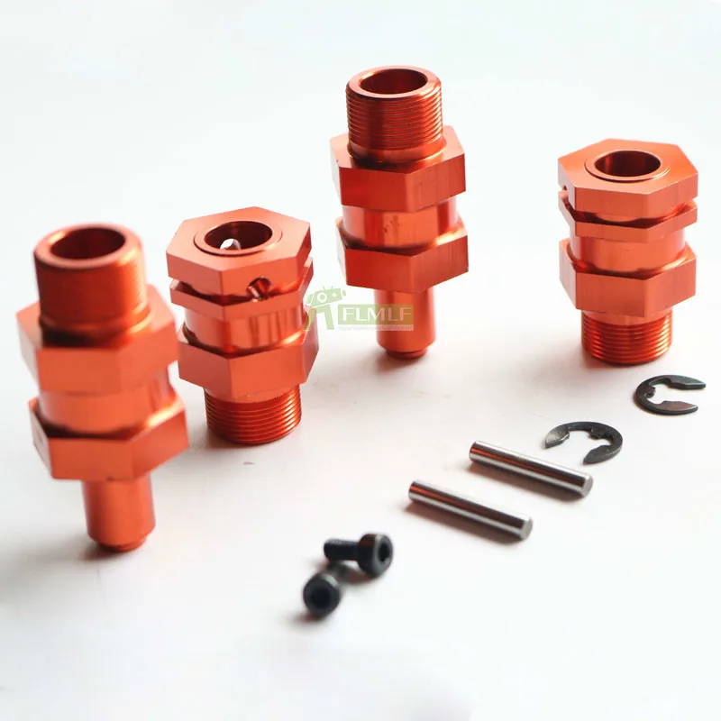 Conjunto de cubo hexagonal de liga, 24mm, extensão do eixo, ideal para 1/5, hpi, rofun, rovan km, baja, 5b