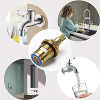 1/2Pcs Replacement Tap Valve Brass Ceramic Disc Cartridge Household Anti-clockwise Cartridge Ceramic Disc Inner Faucet Valve