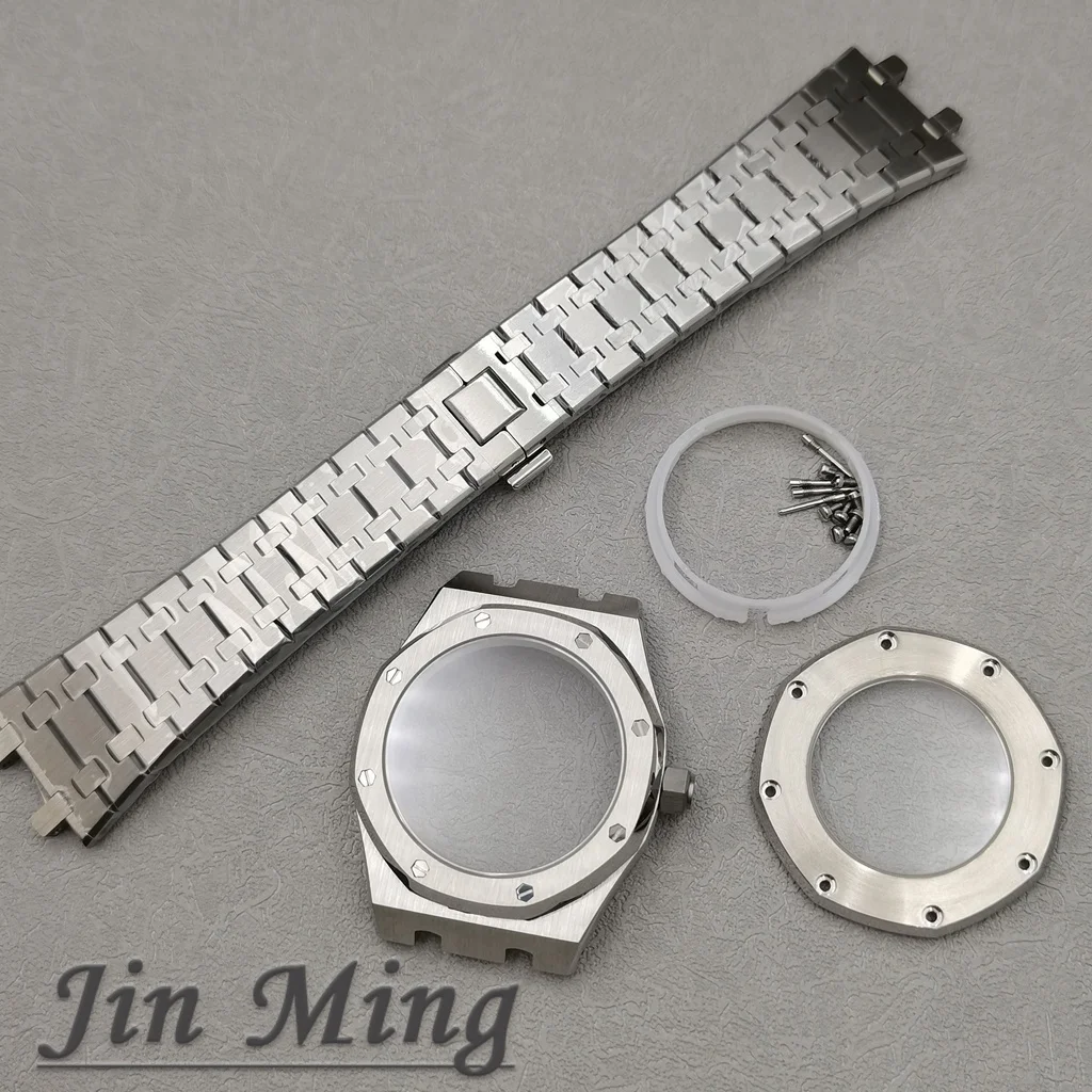 High Quality 41mm Suitable For NH35/NH36/4R36 Movement Replacement Watch Case + Strap Sapphire Glass Stainless Steel