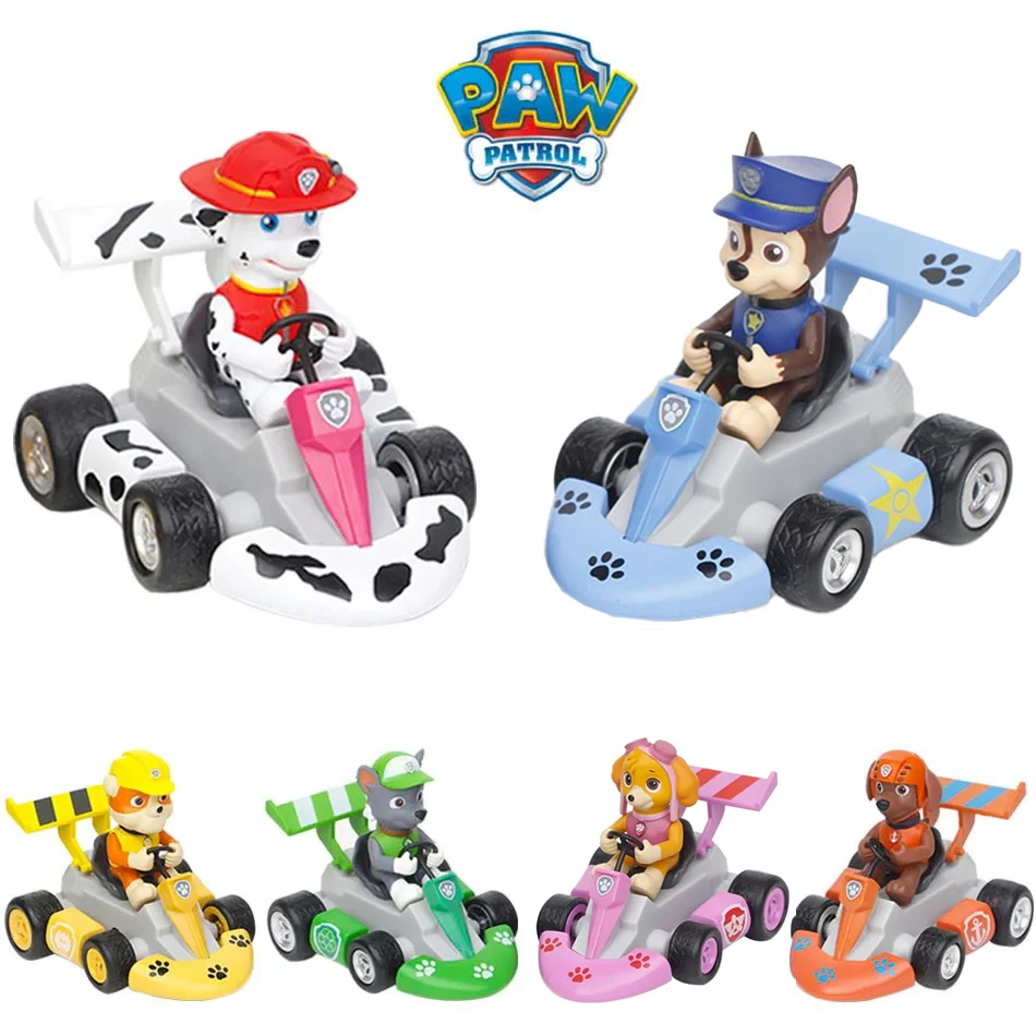 Paw Patrol Pull Back Car Marshall Rubble Chase Rocky Zuma Skye Dog  Cartoon Animal Game Toy Action Figure Toy Kid Children Gift