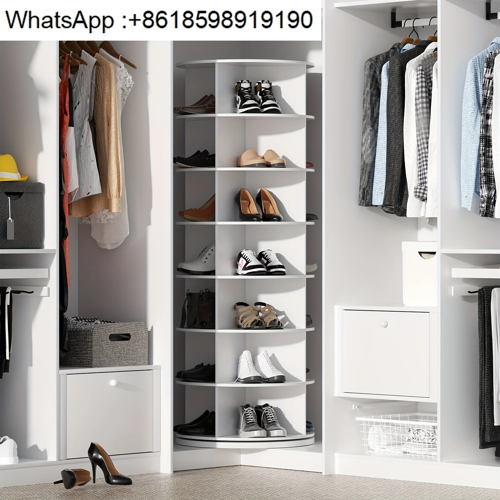 Original Rotating Shoe Rack Tower, original 7-tier hold over 35 pairs of shoes, Spinning Shoe Display Lazy Susan, Revolving 360