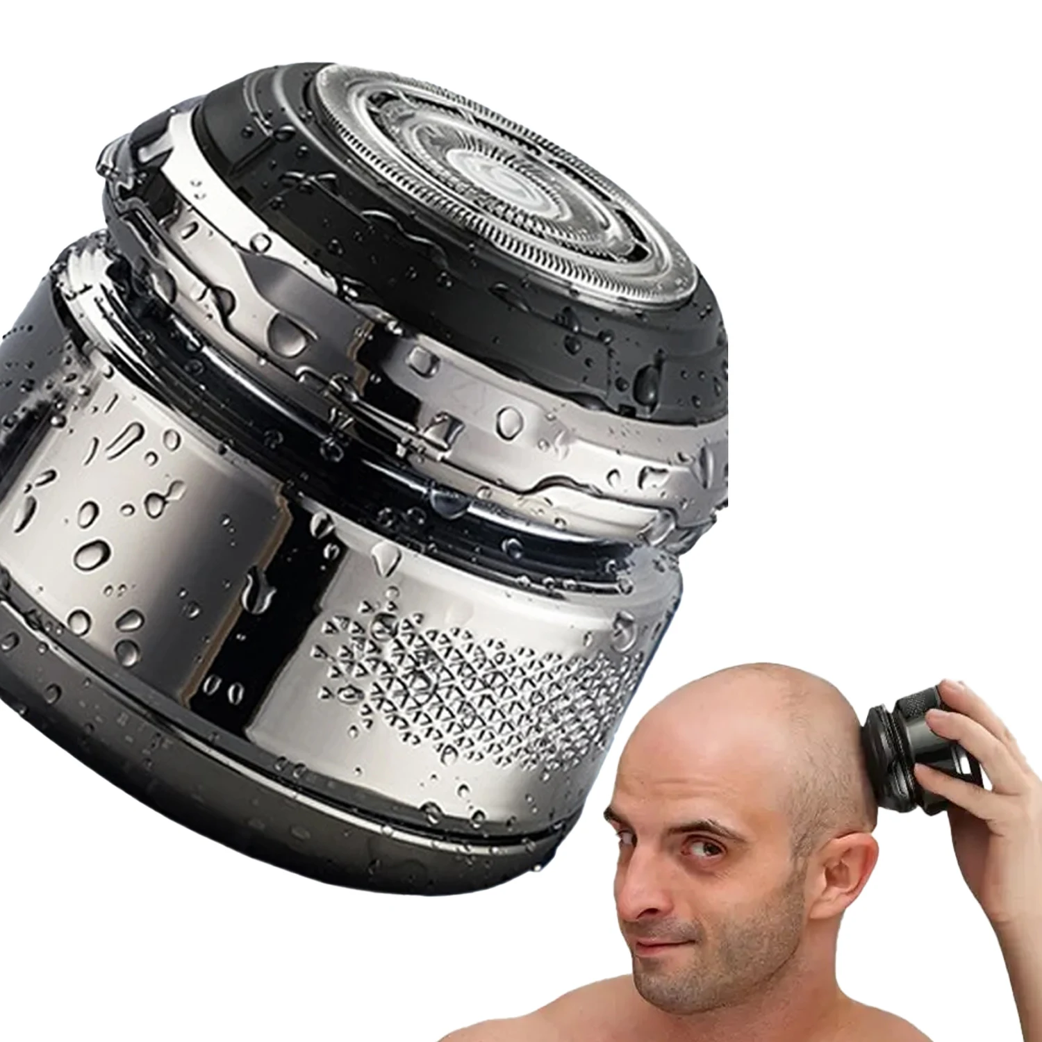 

Мужская лысая бритва для сухой и влажной бритвы двойного назначения со светодиодным дисплеем, мужские водонепроницаемые лысые бритвы с магнитной левитацией, перезаряжаемая головка