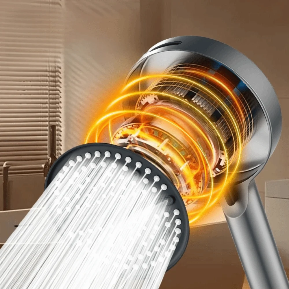 Big Panel Design Handheld Shower Head 7 Modes Extra-Wide Large Panel Massage Shower Head Pressure-Boosting Structure