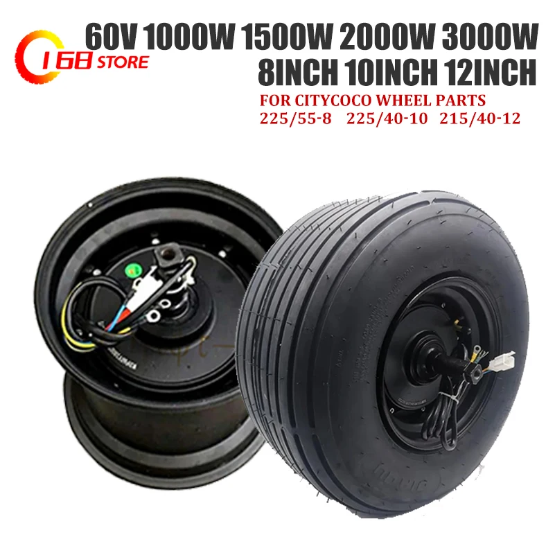 

Citycoco Motor 60V 1000W 1500W 2000W 3000W Hub 225/55-8 Tubeless Tire 225/40-10 Tyre 215/40-12 For Wheel Parts