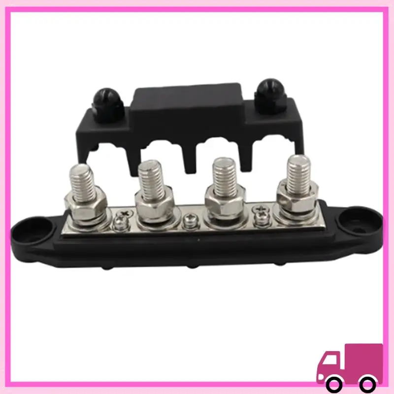 

Compact Busbar Box Plate 250A 4 Terminals High Current Busbar Cable Box Auto Max Connection Amplifier Power Box Parts Red M8