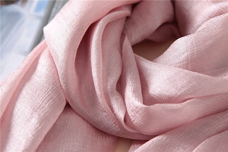 2023 luxus Marke Frauen Mode Schal Plain Solide Seide Leinen Schals Schals Sommer Dame Bandanas Pashmina Foulard Hijab 180*90 cm – Detail 29