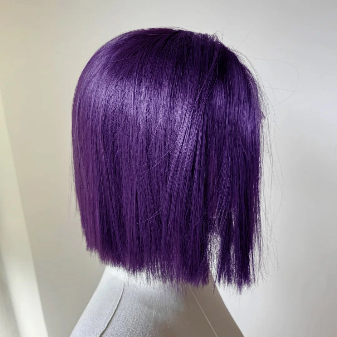 Starfire Cosplay Pruik Raven Korte Paarse Kant Voor Pruiken Rechte 12 inch 13x4 HD Kant Frontale Natuur uitziende Haar Hallowmas