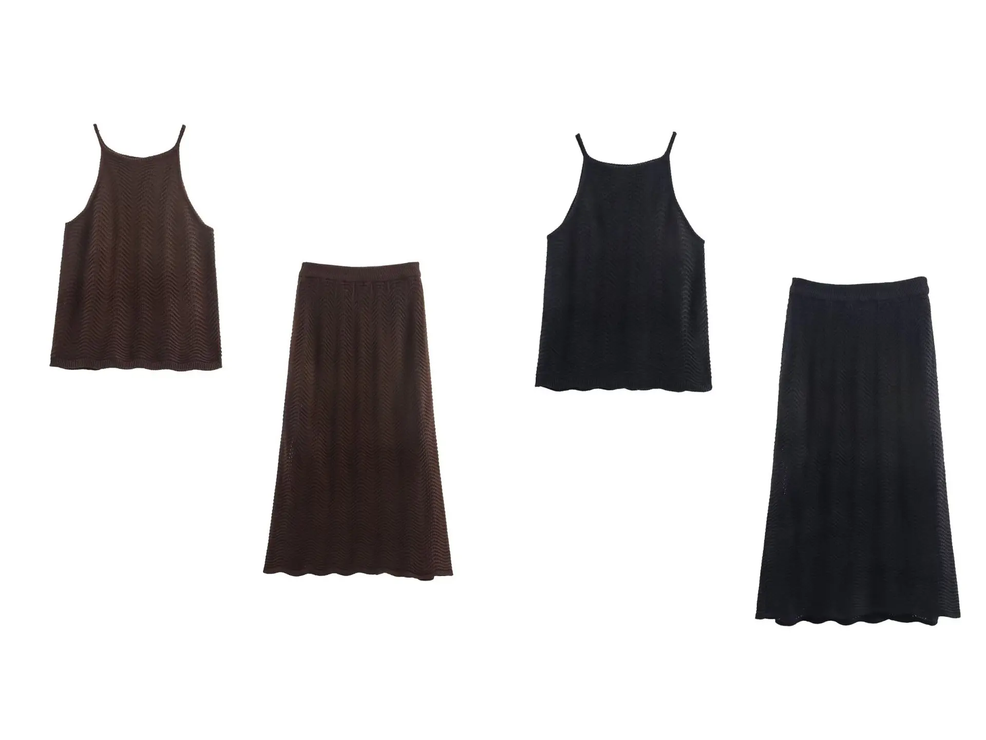 

Autumn new French sweet and spicy style sexy knitted small suspender vest design skirt two-piece set