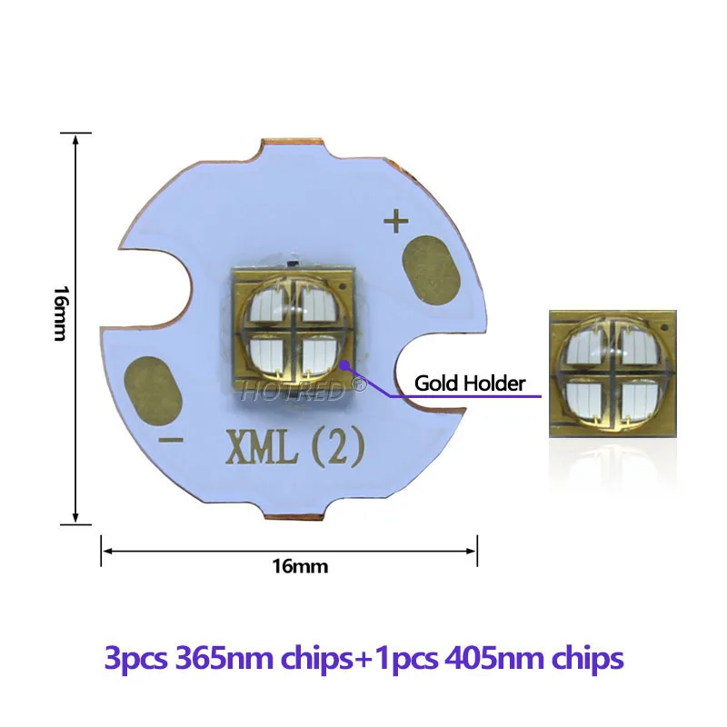 12V 10W XLM 5050 Semileds High Power UV Purple LED Chip 365nm 405nm  Lamp Diode Chip phosphor lighting For Printer Curing