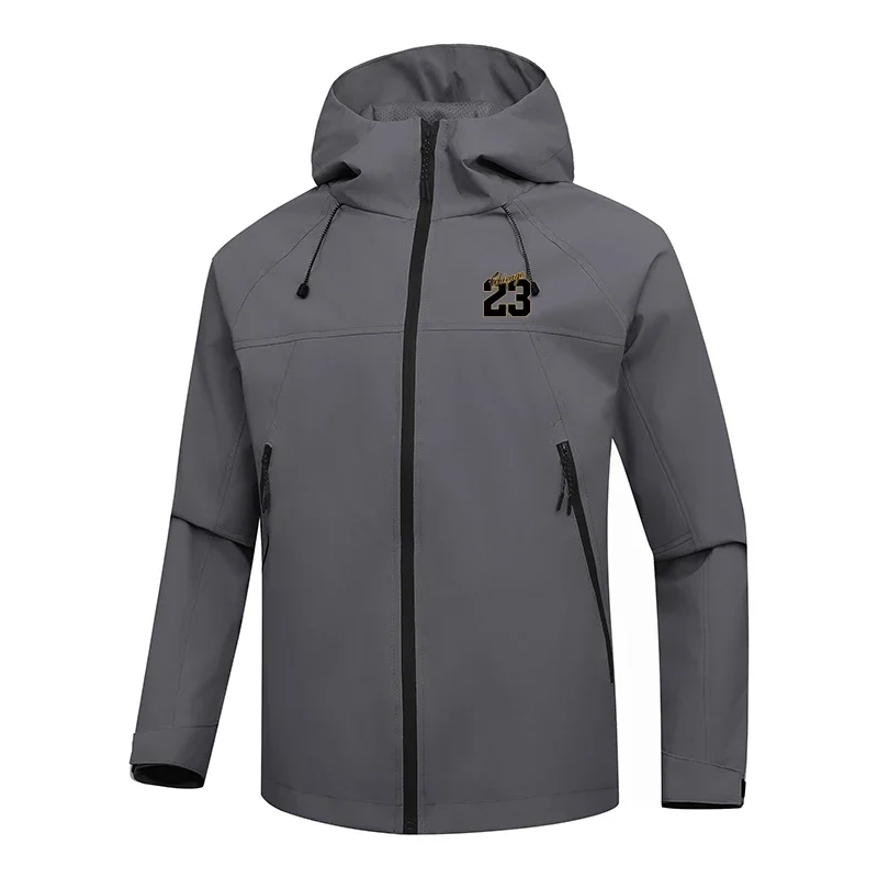 Men's zipper hooded jacket, windproof mountaineering suit, Spring and autumn fashion Fishing casual sportswear, 2025