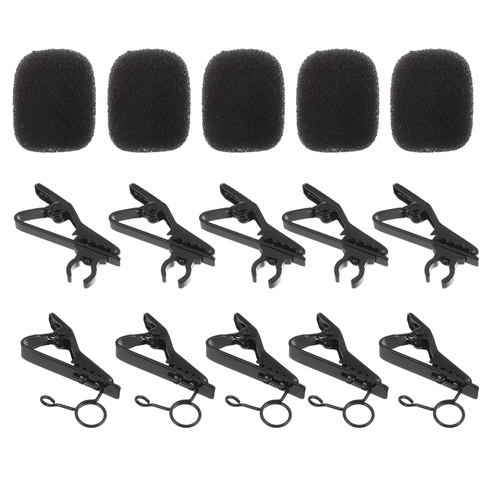 

18 Pcs Mini Metal Microphone Clips Kit Sponge Covers Tie 6 Windscreen Wire Alligator Portable Audio Video Device