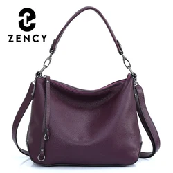 Zency Genuine Leather Bags Women WinterSimple Classic Casual Handbag Female Hobos Quality Commute Shoulder Tote Crossbody Bag