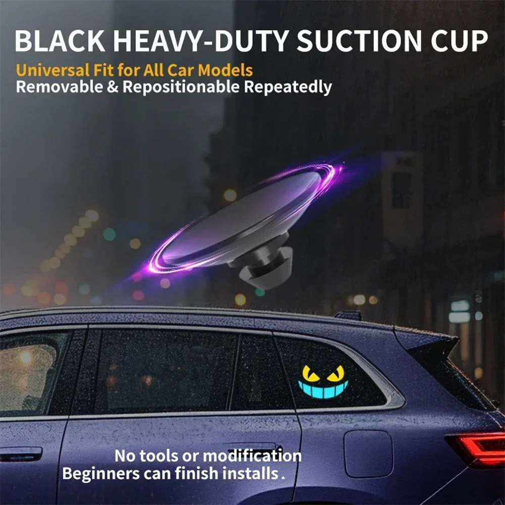 1 STÜCK NEUES Solar-/Typ-C-Dual-Lade-Demon-Eye-LED-Autofenster-Ambientelicht, Windschutzscheiben-Saugnapf Dynamisches Windschutzscheiben-Ambientelicht – Detail 12