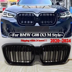 For BMW G08 iX3 M Style 2020 2021 2022 2023 2024 Car Front Bumper Kidney Grille Racing Grills Double Line Black Bodykits Tuning