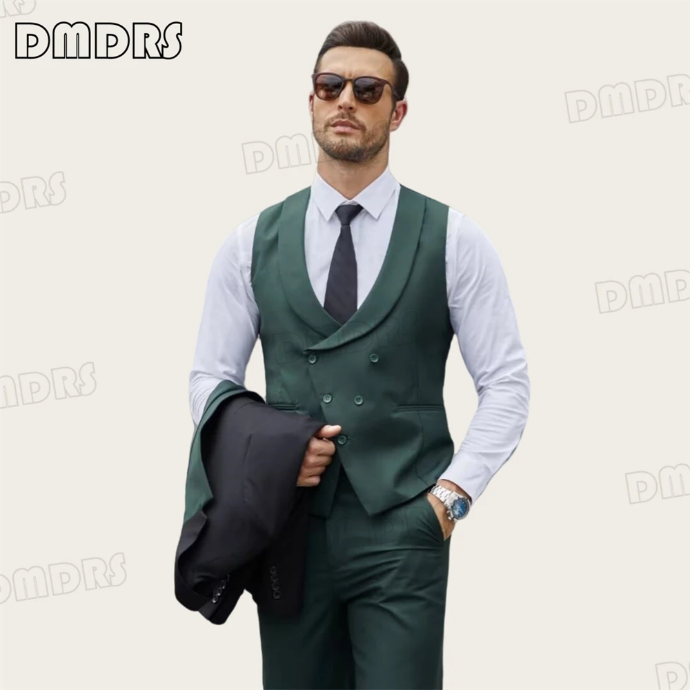 Plus Size Wedding Groom Suits Casual Smart 3-Piece Suit Set for Men, One Button Slim Fitting Suit Set