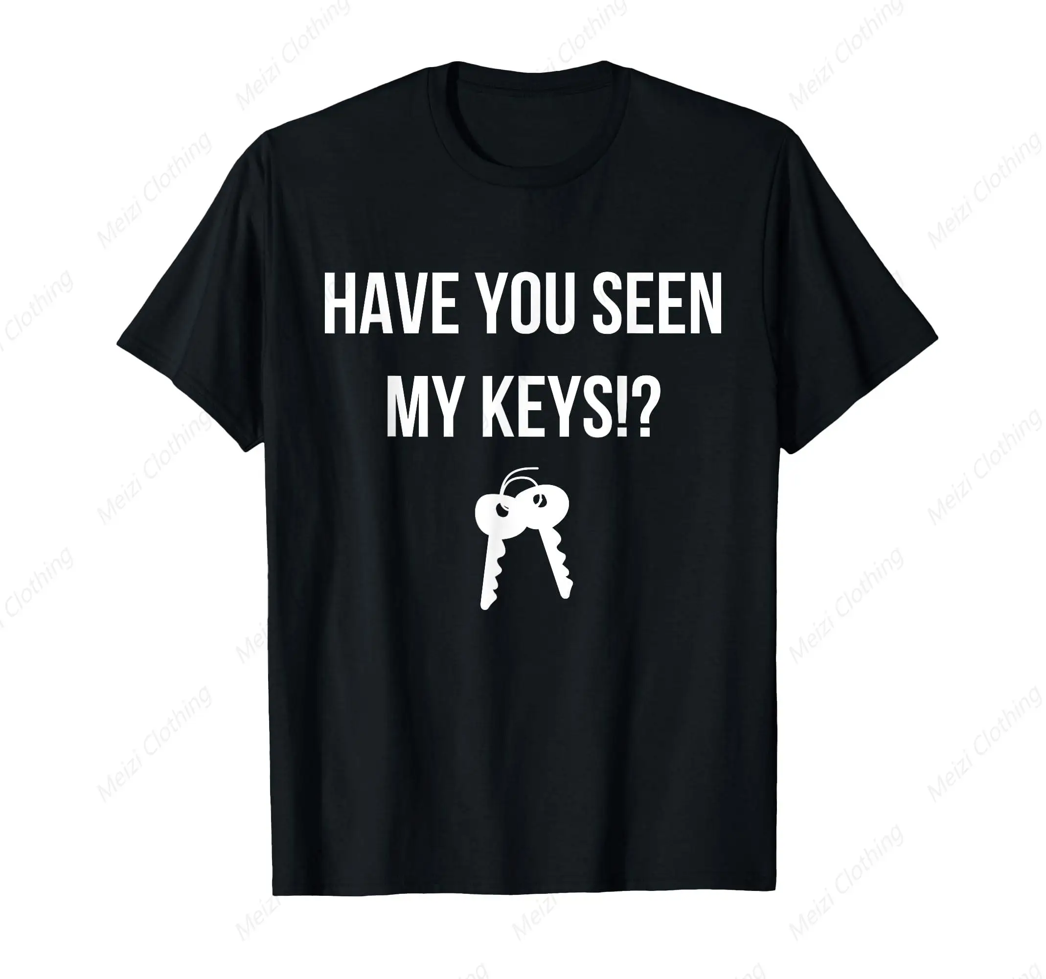 

Fun key printed men's and women's T-shirts fashionable and casual daily men's clothes cotton shirts