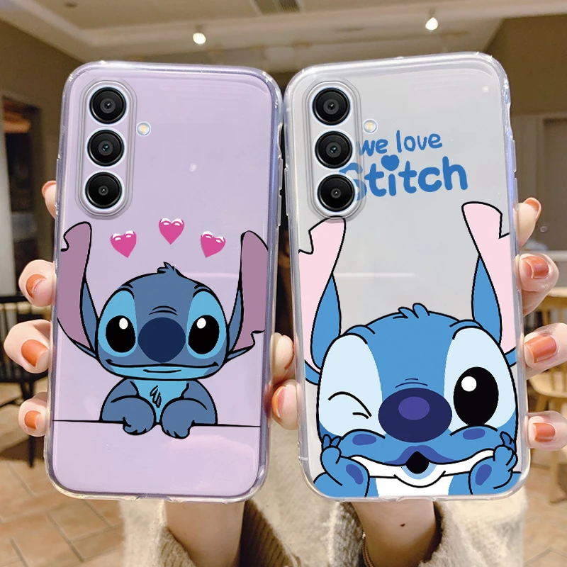 Classic Stitch Case For Samsung Galaxy M55 C55 F55 Cover Cartoon Girl Gifts Soft TPU Funda For Samsung M 55 Angle Transparent