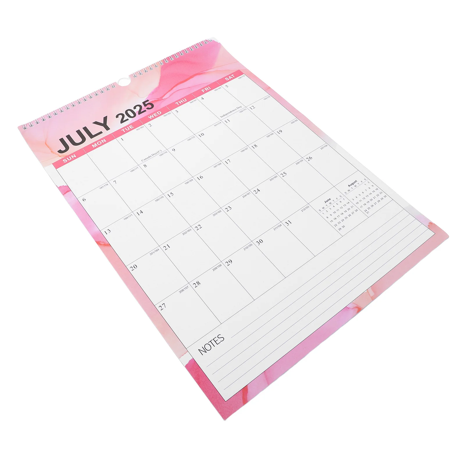 

Modern 2026 Wall Calendar 18 Month Planner Spiral Bound July 2025 December 2026 Blank Notes Section Holiday Countdown for Office