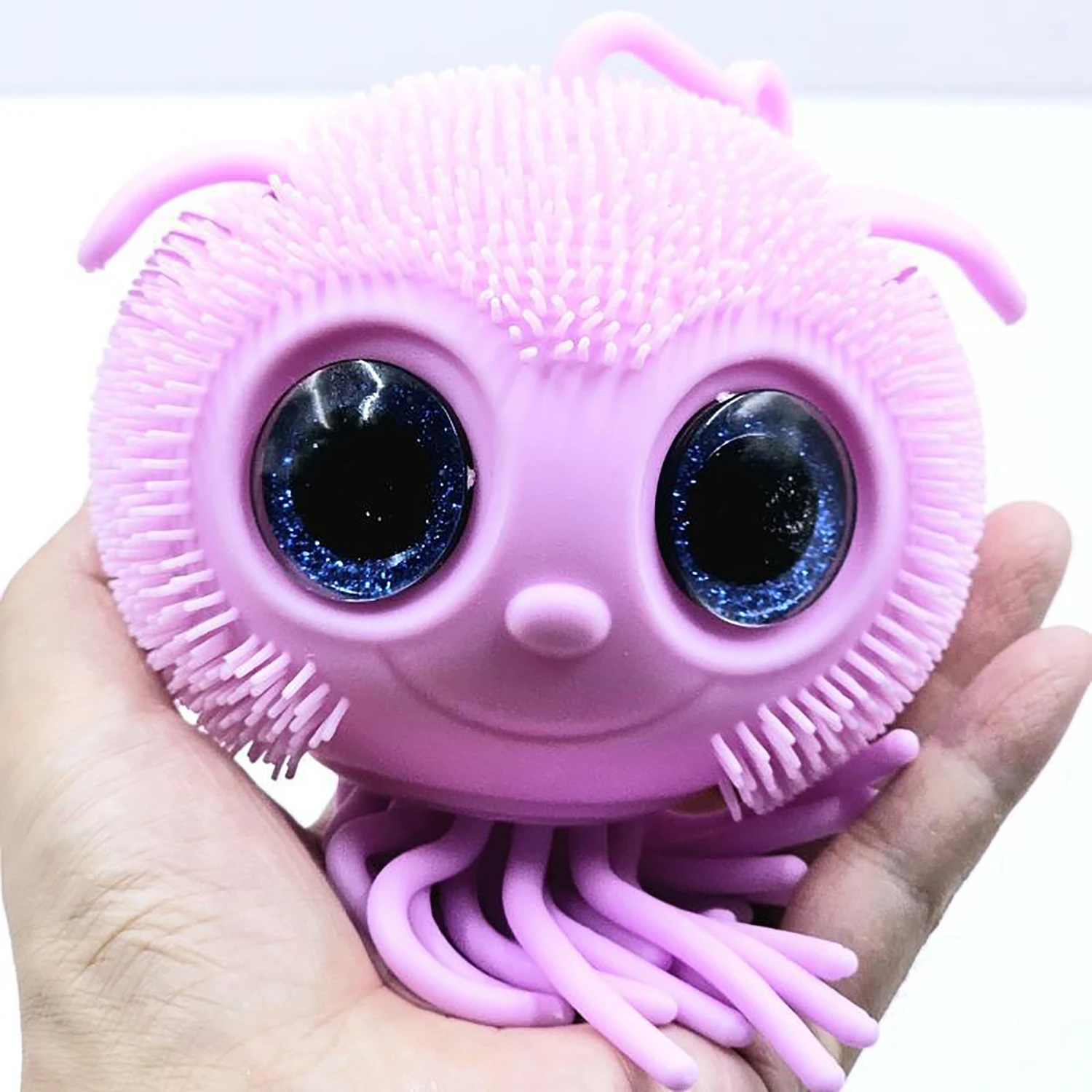 TPR Pinching and Relaxing Toy Big Eyes Jellyfish Flash Band Electronic Toy Ventilatory Artifact