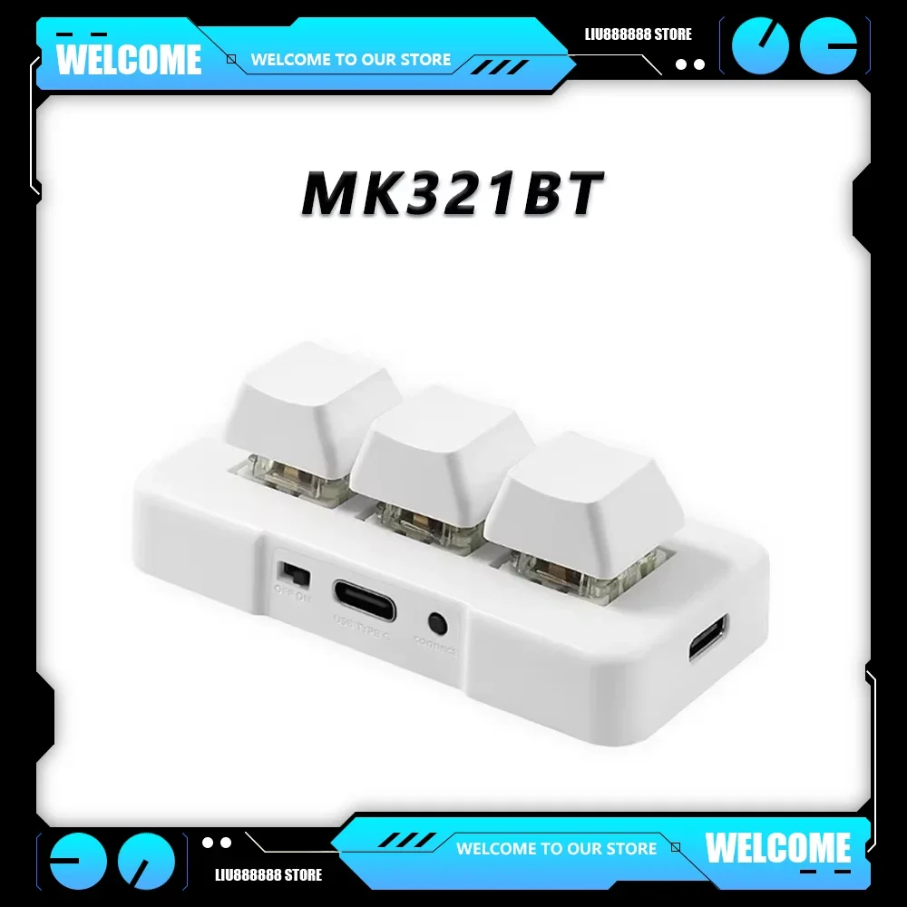 MK321BT Bluetooth Wireless Switch 3-key USB+BT Dual-mode Keyboard Mini Customized Keyboard for Office Game Multimedia Keyboard